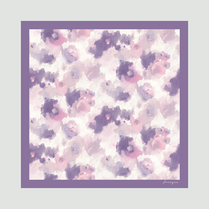 Lavender Bliss scented scarf with soft lavender and pink floral pattern