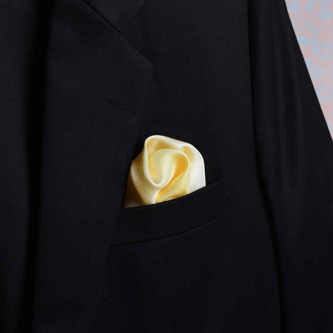 Luxury ombre yellow scented pocket square in jacket pocket