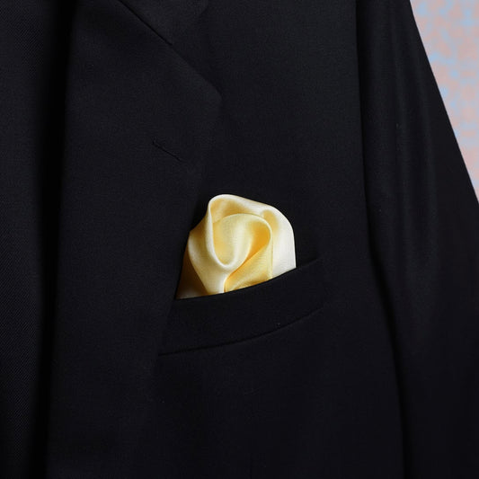 Luxury ombre yellow scented pocket square in jacket pocket