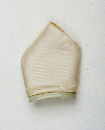 Close-up of Ombre Mint Green scented silk pocket square showing luxury fabric texture